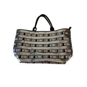 Victoria’s Secret VS LIMITED Edition Bag Tote SEQUINS BLING Silver/black